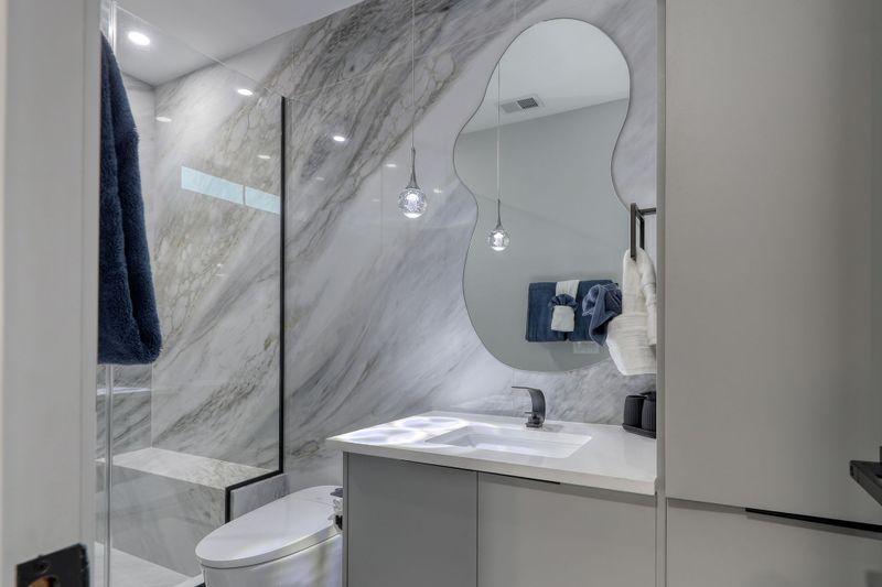 Elegant bathroom with natural stone