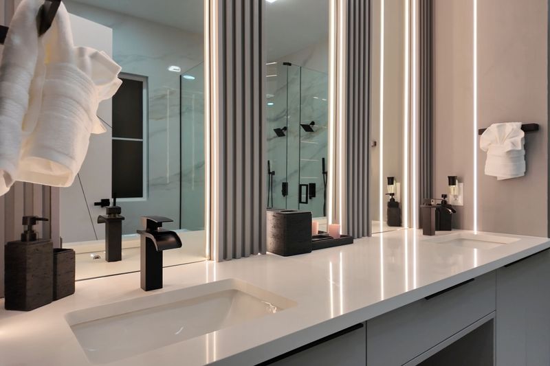 Elegant bathroom with natural stone