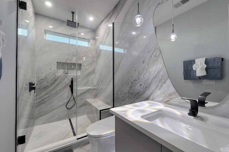 Elegant bathroom with natural stone