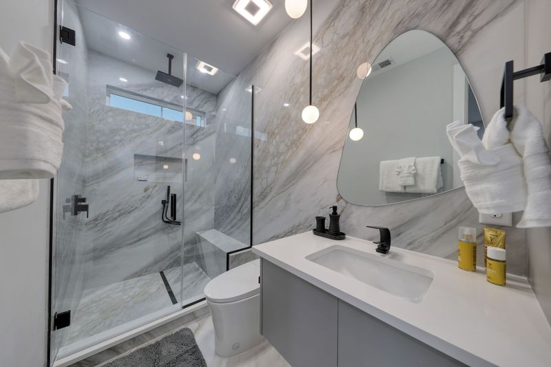 Elegant bathroom with natural stone